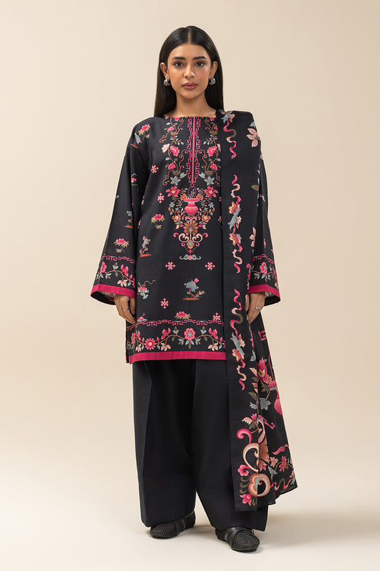 3 PIECE PRINTED SLUB KHADDAR SUIT-ORIENTALIST DREAM (UNSTITCHED)