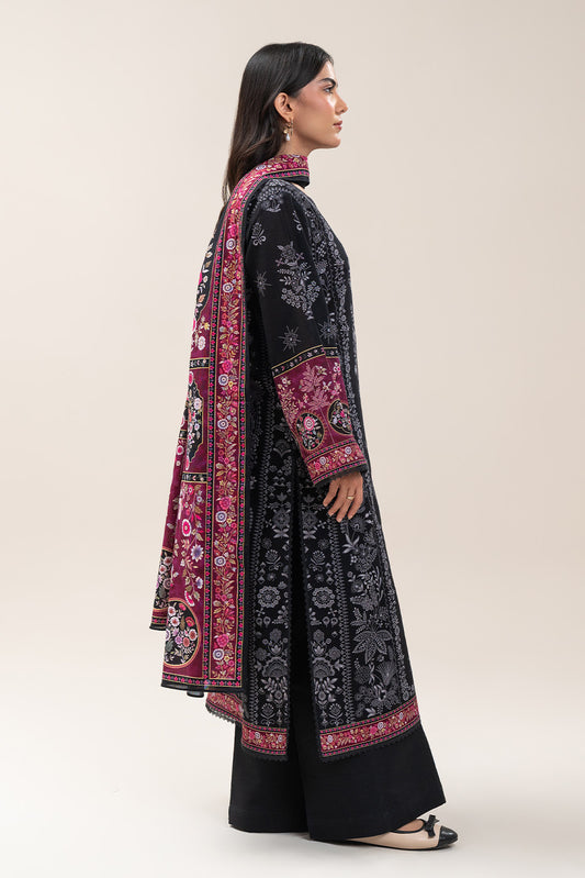 3 PIECE PRINTED SLUB KHADDAR SUIT-VIOLET ORCHID (UNSTITCHED)
