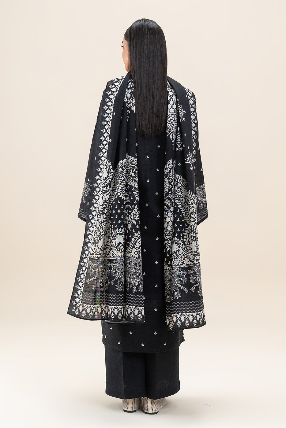 3 PIECE PRINTED SLUB KHADDAR SUIT-JADE DUSK