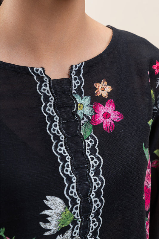 3 PIECE PRINTED SLUB KHADDAR SUIT-MYSTIC GLOOM