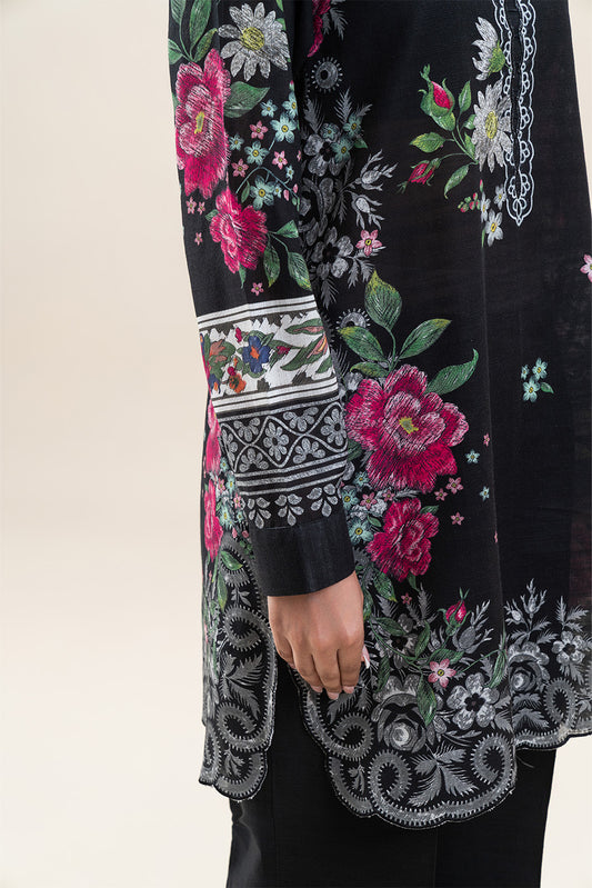 3 PIECE PRINTED SLUB KHADDAR SUIT-MYSTIC GLOOM