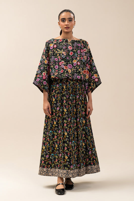 2 PIECE PRINTED CAMBRIC SUIT-ONYX GLOOM (UNSTITCHED)