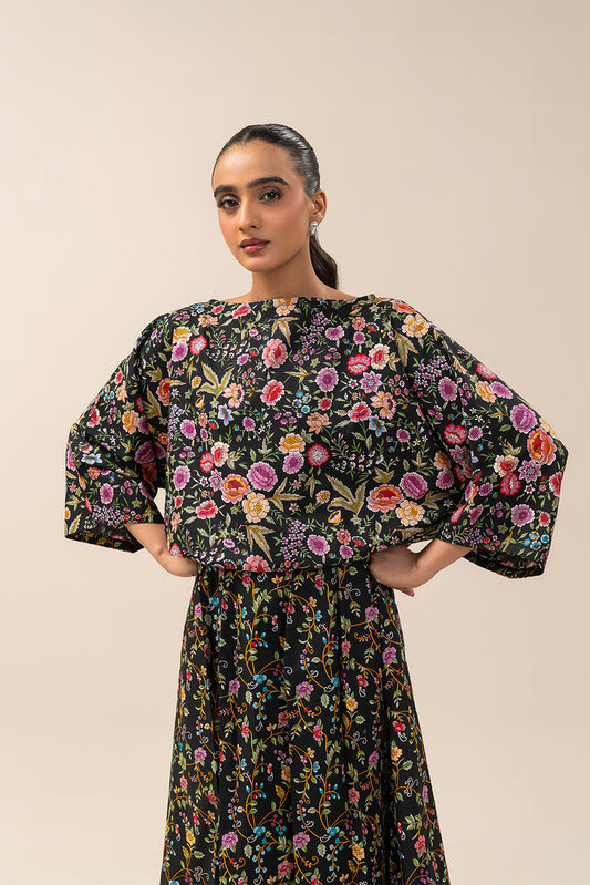 2 PIECE PRINTED CAMBRIC SUIT-ONYX GLOOM (UNSTITCHED)