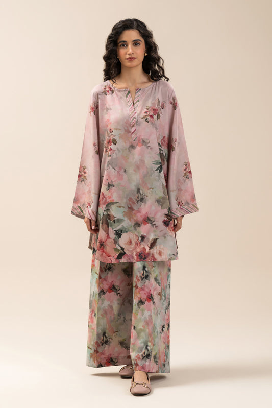 2 PIECE PRINTED LINEN SUIT-ORCHID BLISS (UNSTITCHED)