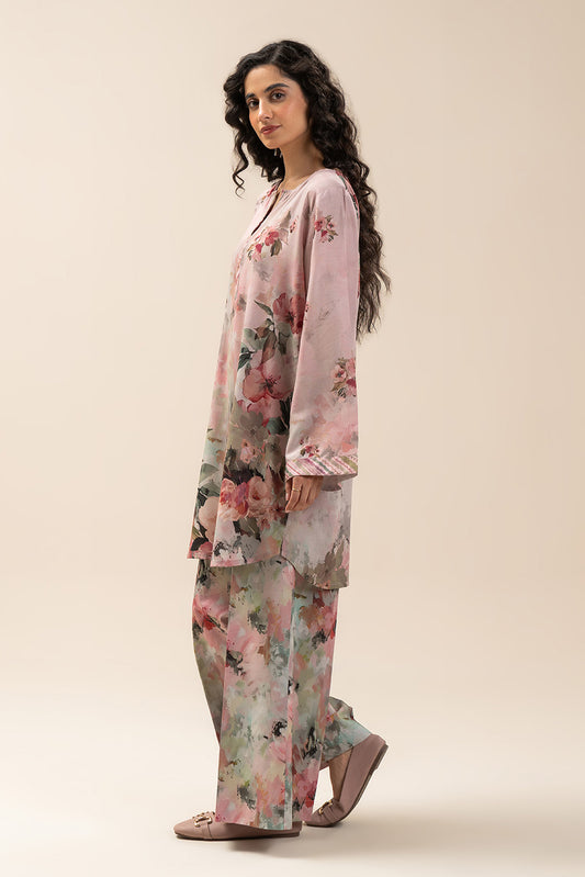 2 PIECE PRINTED LINEN SUIT-ORCHID BLISS (UNSTITCHED)