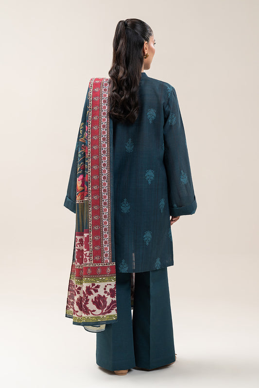 3 PIECE EMBROIDERED KHADDAR SUIT-SPRUCE MUSK (UNSTITCHED)