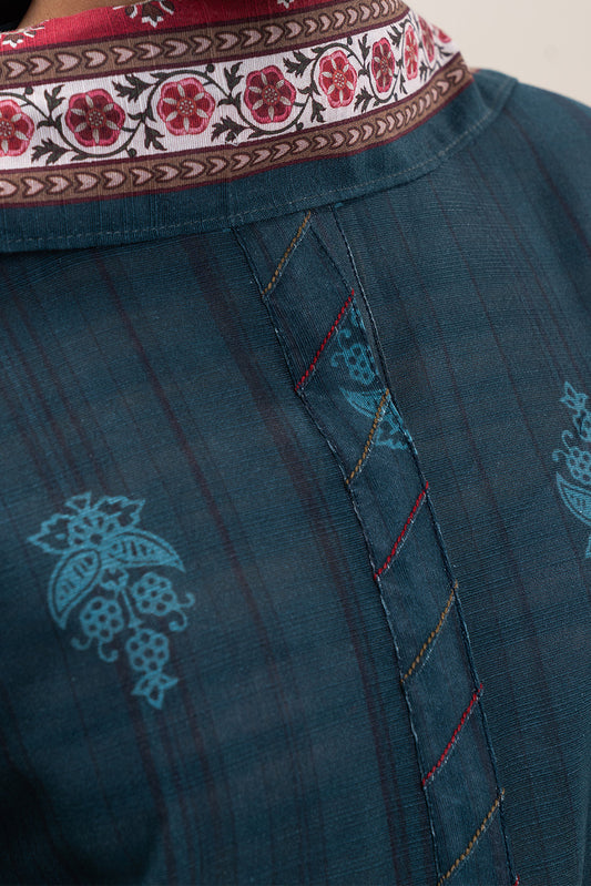 3 PIECE EMBROIDERED KHADDAR SUIT-SPRUCE MUSK (UNSTITCHED)