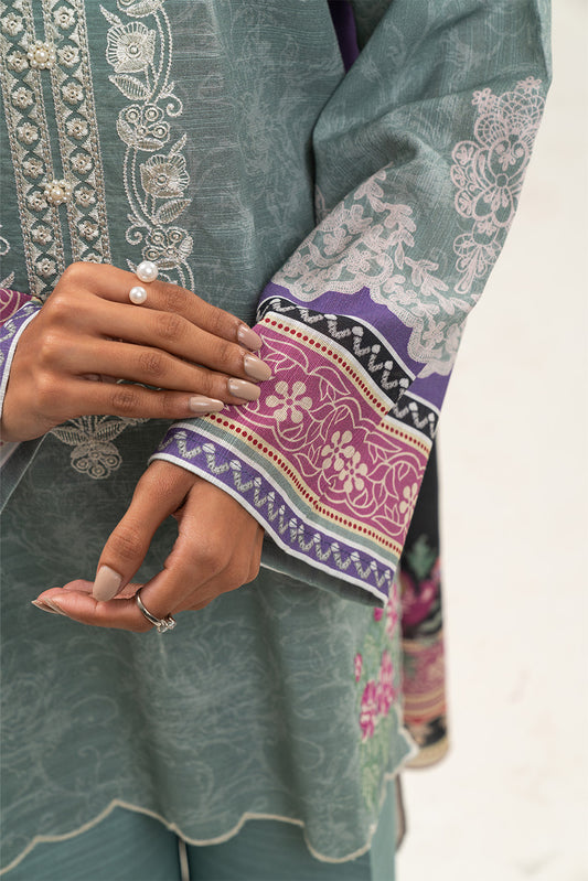 3 PIECE EMBROIDERED SLUB KHADDAR SUIT-WHISPY FROST (UNSTITCHED)