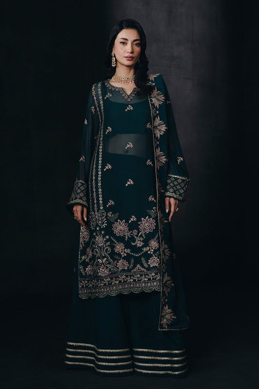 4 PIECE EMBROIDERED CHIFFON SUIT-SAPPHIRE WHISPER (UNSTITCHED)