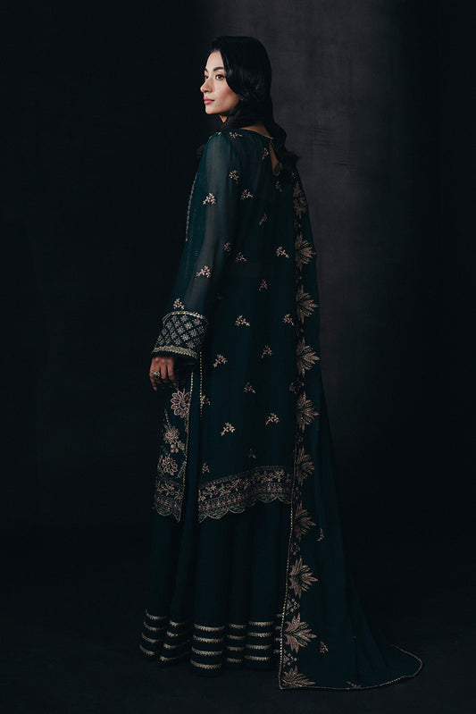 4 PIECE EMBROIDERED CHIFFON SUIT-SAPPHIRE WHISPER (UNSTITCHED)