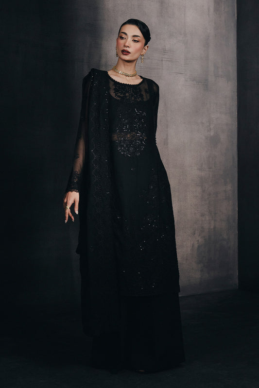 4 PIECE EMBROIDERED CHIFFON SUIT-MYSTIC VOID (UNSTITCHED)