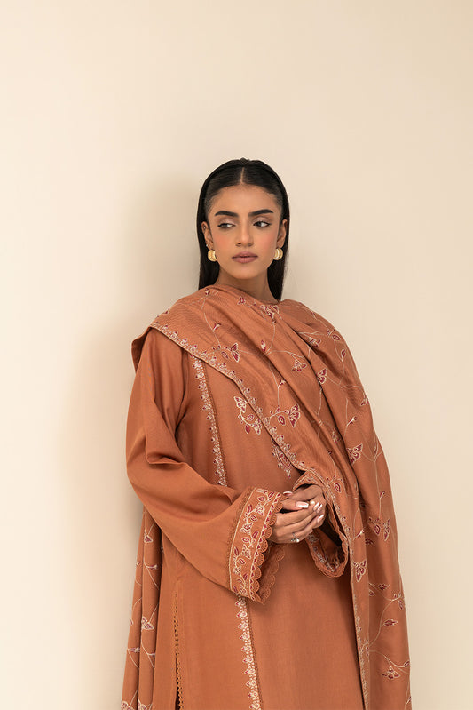 3 PIECE EMBROIDERED KHADDAR SUIT-RUSTIC MUSE (UNSTITCHED)