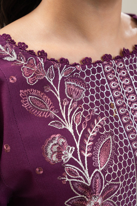 3 PIECE EMBROIDERED SLUB KHADDAR SUIT-SPRING TALES