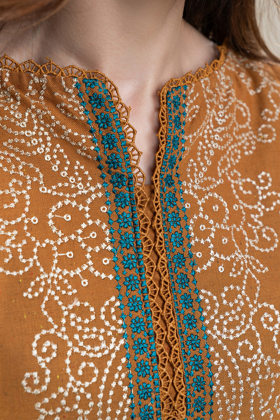 3 PIECE EMBROIDERED MULTI NAPS SUIT-SAFFRON BLISS (UNSTITCHED)