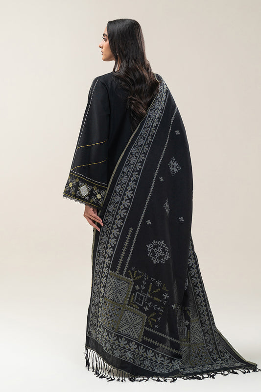 3 PIECE EMBROIDERED SLUB KHADDAR SUIT-ONYX GRACE (UNSTITCHED)