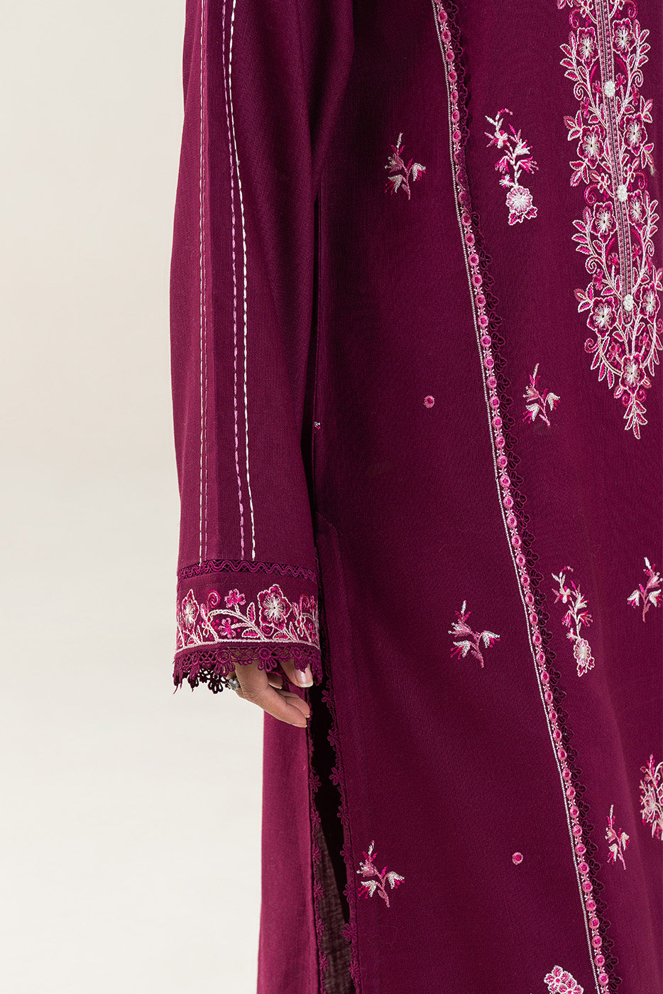 3 PIECE EMBROIDERED SLUB KHADDAR SUIT-FESTIVAL VIBE