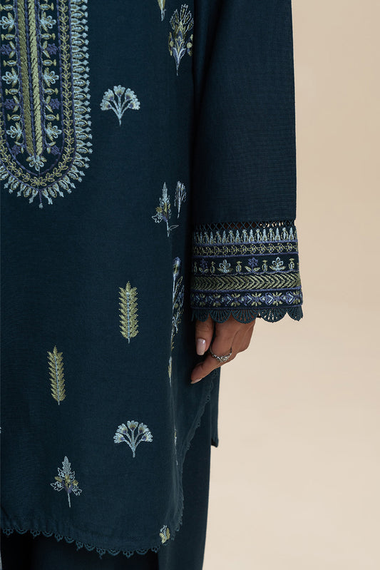 3 PIECE EMBROIDERED KHADDAR SUIT-MIDNIGHT VERVE (UNSTITCHED)