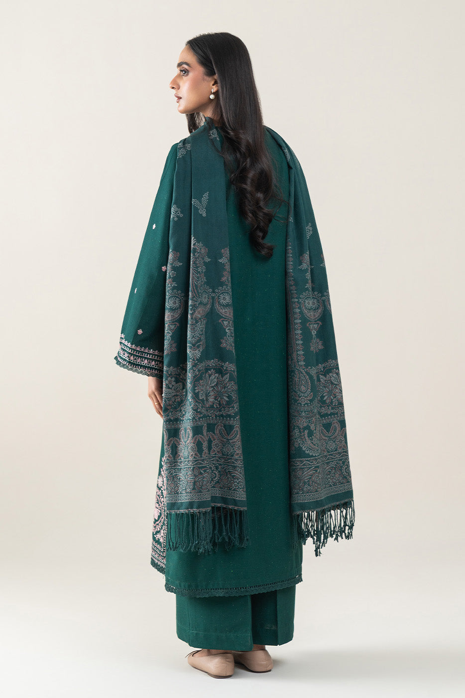 3 PIECE EMBROIDERED SLUB KHADDAR SUT-DEEP PETALS (UNSTITCHED)