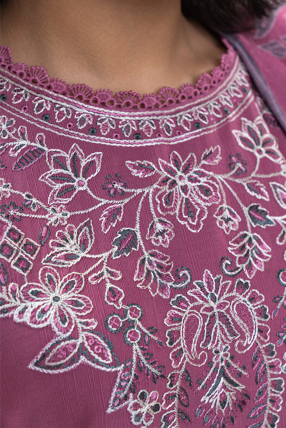 3 PIECE EMBROIDERED MULTI NAPS SUIT-ROUGE VERVE (UNSTITCHED)