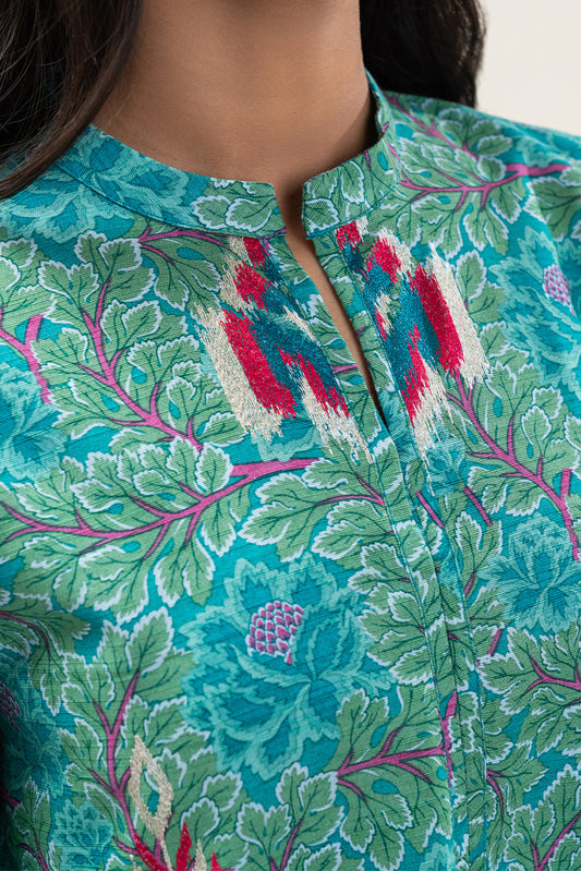 3 PIECE EMBROIDERED SLUB KHADDAR SUIT-SAPPHIRE WHISPER (UNSTITCHED)