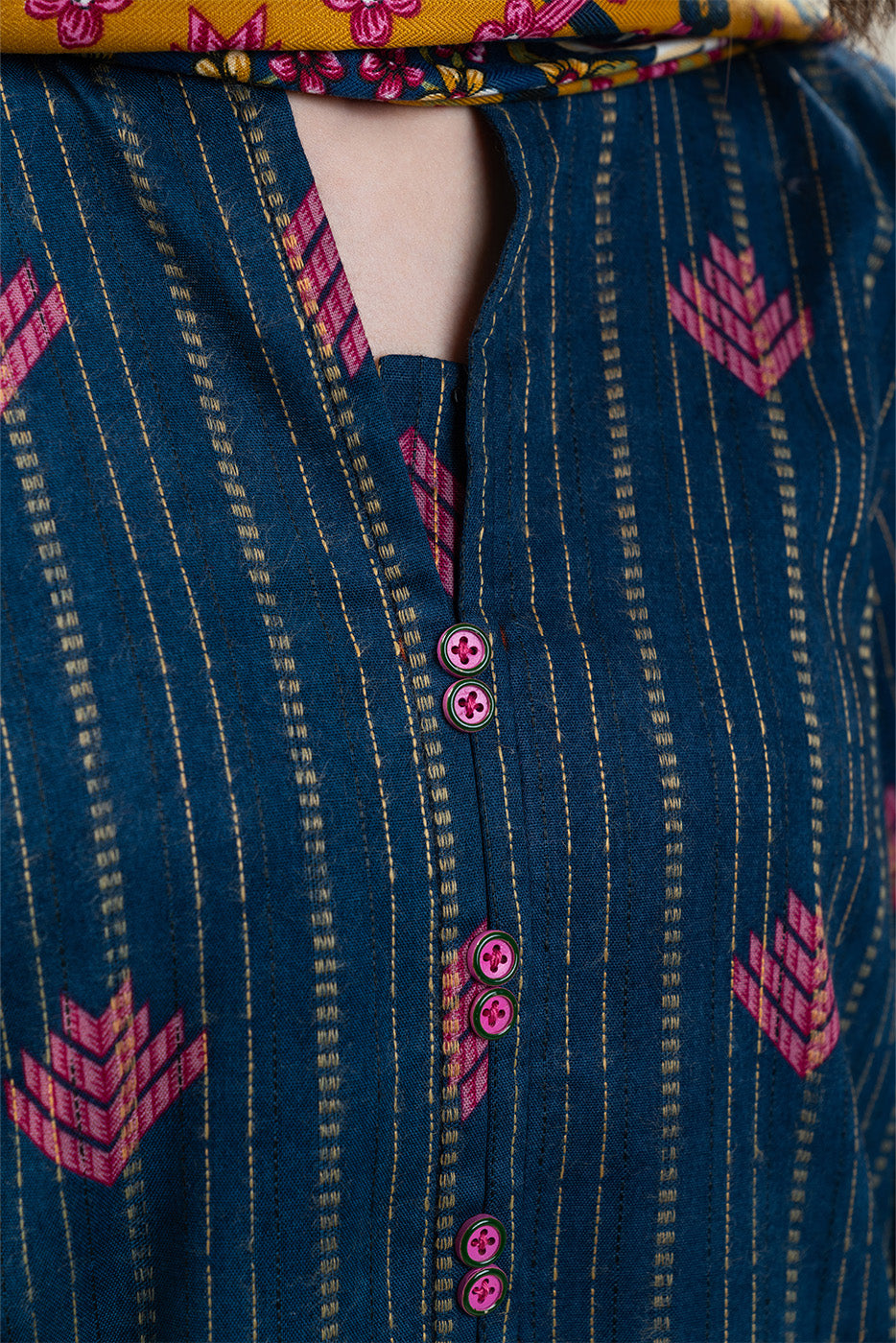 3 PIECE EMBROIDERED KHADDI JQ SUIT-DUSKY BLUE (UNSTITCHED)