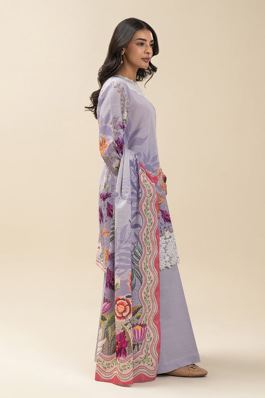 3 PIECE EMBROIDERED SLUB KHADDAR SUIT-BOTANIC SURGE (UNSTITCHED)