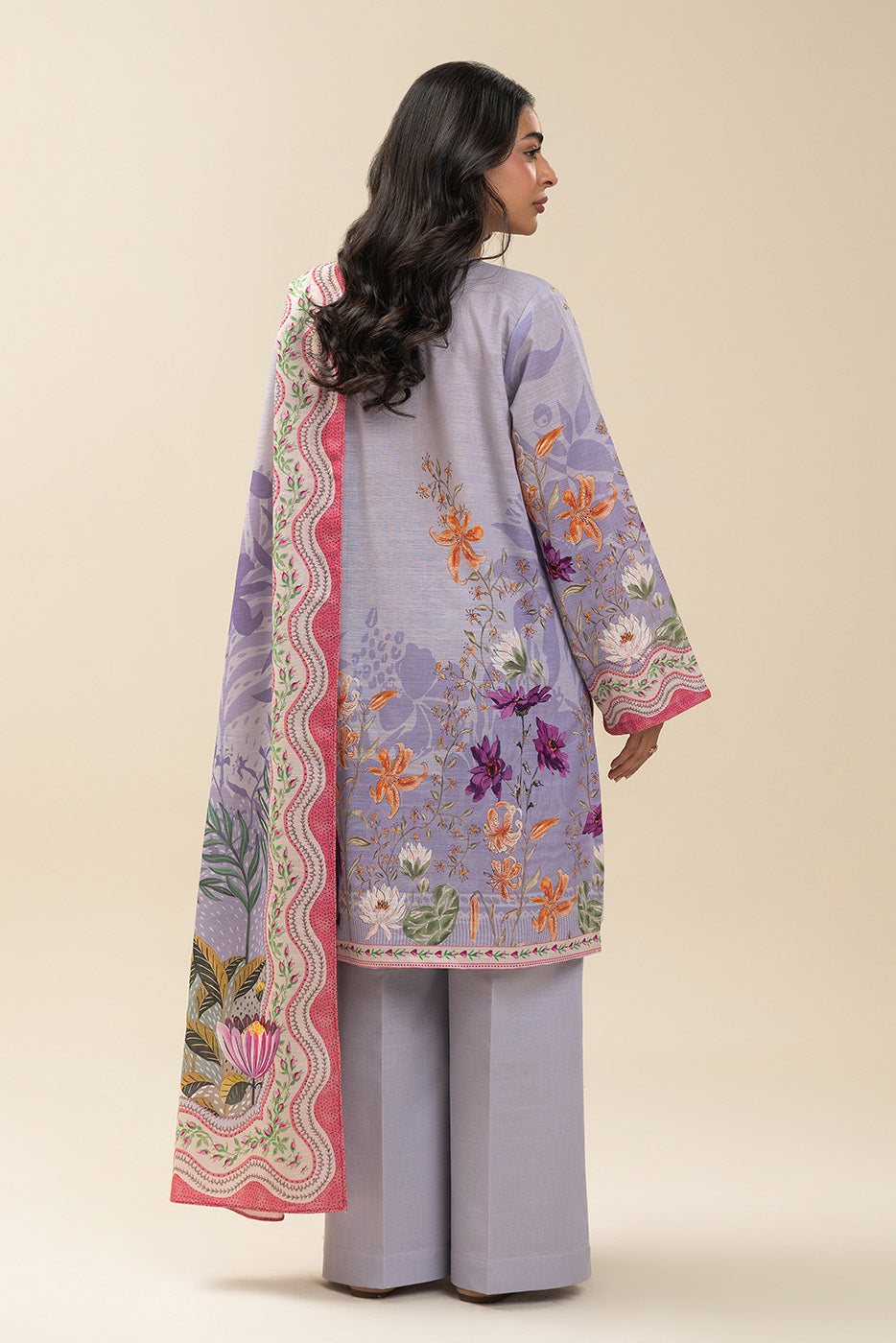 3 PIECE EMBROIDERED SLUB KHADDAR SUIT-BOTANIC SURGE (UNSTITCHED)