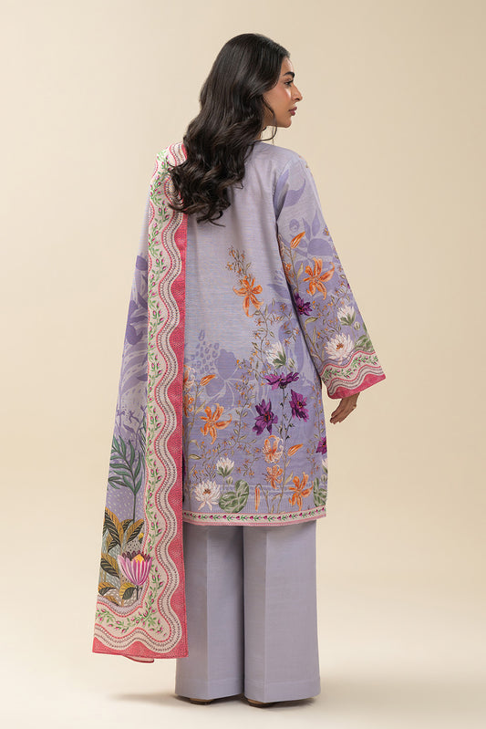 3 PIECE EMBROIDERED SLUB KHADDAR SUIT-BOTANIC SURGE (UNSTITCHED)