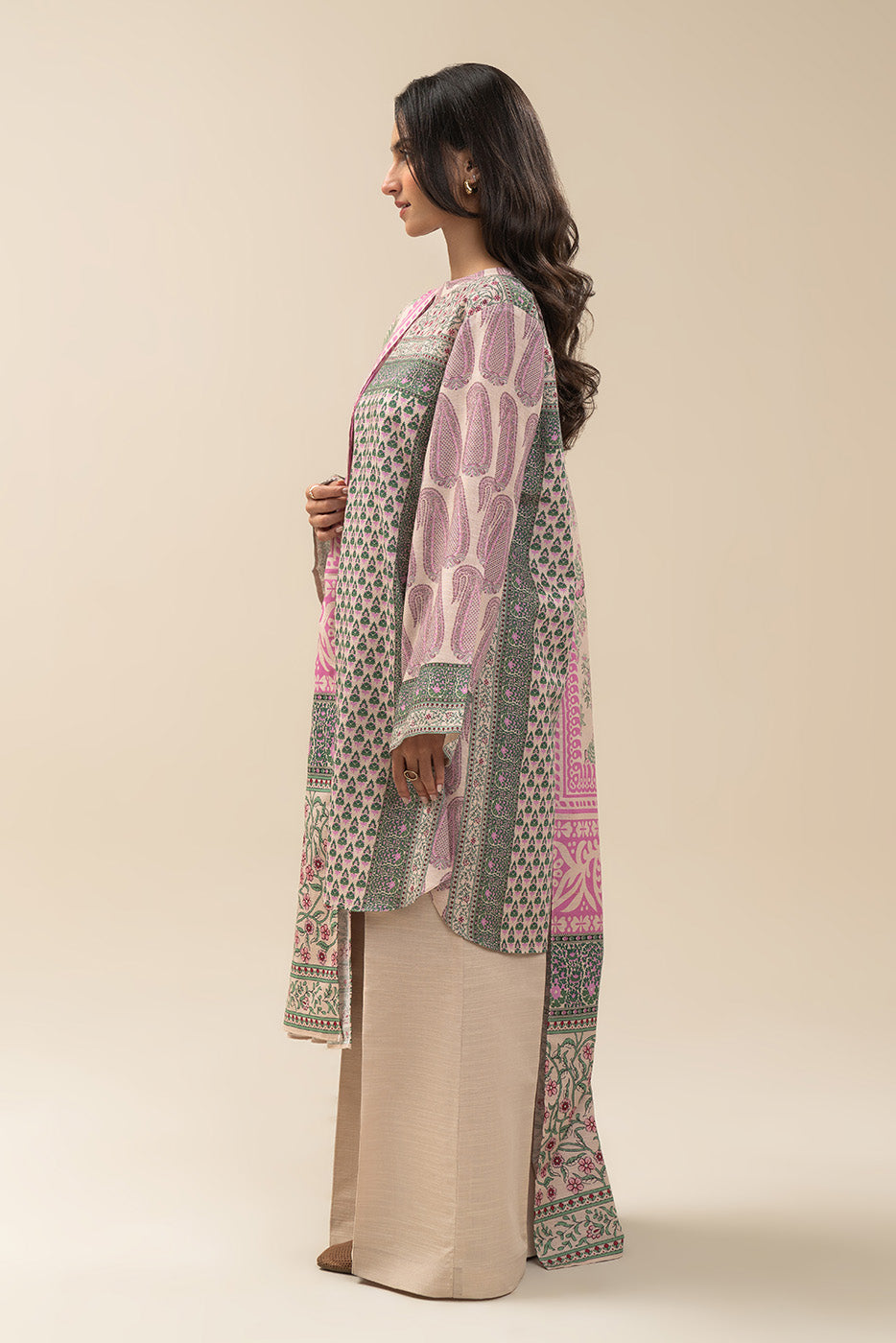 3 PIECE PRINTED SLUB KHADDAR SUIT-FOLK AURA (UNSTITCHED)
