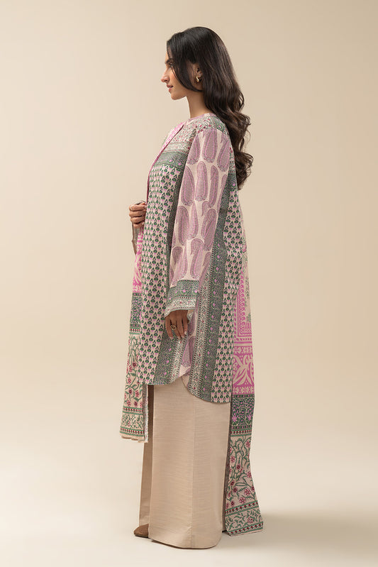 3 PIECE PRINTED SLUB KHADDAR SUIT-FOLK AURA (UNSTITCHED)