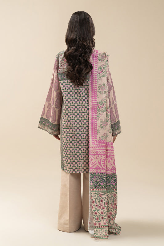 3 PIECE PRINTED SLUB KHADDAR SUIT-FOLK AURA (UNSTITCHED)
