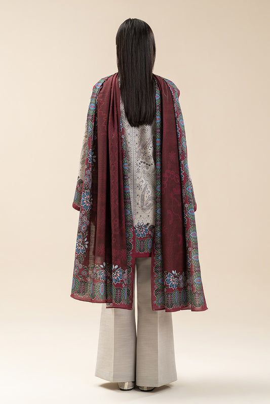 2 PIECE PRINTED SLUB KHADDAR SUIT-MAJESTIC ASH (UNSTITCHED)