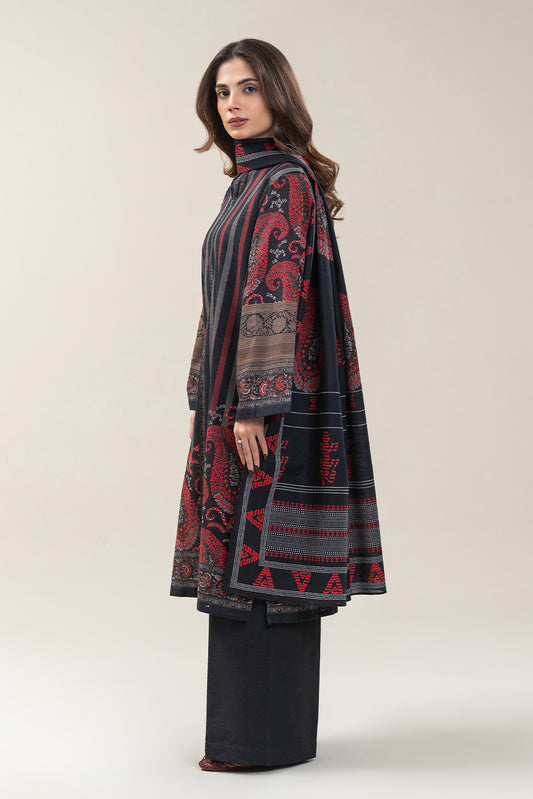 3 PIECE PRINTED SLUB KHADDAR SUIT-MIDNIGHT GLAM (UNSTITCHED)
