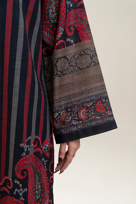 3 PIECE PRINTED SLUB KHADDAR SUIT-MIDNIGHT GLAM (UNSTITCHED)