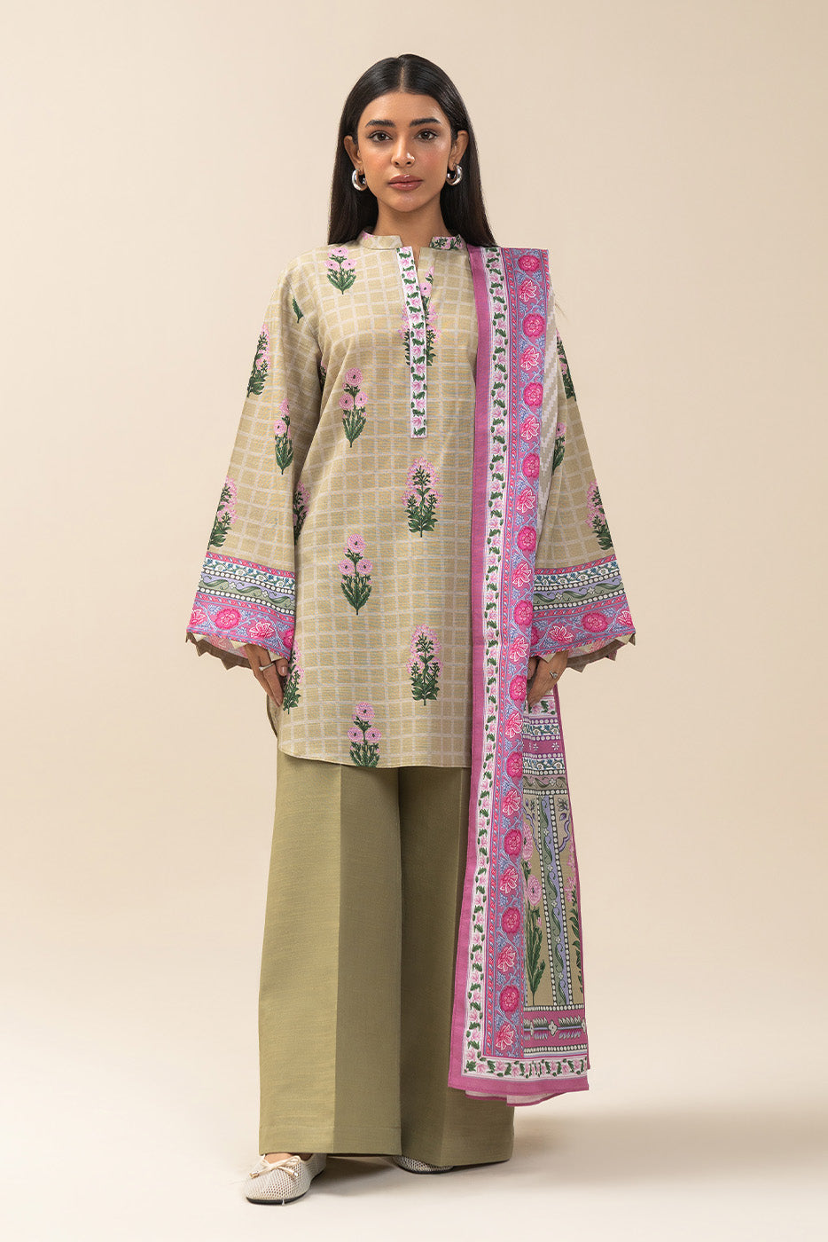 3 PIECE PRINTED SLUB KHADDAR SUIT-KINGS GARDEN (UNSTITCHED)