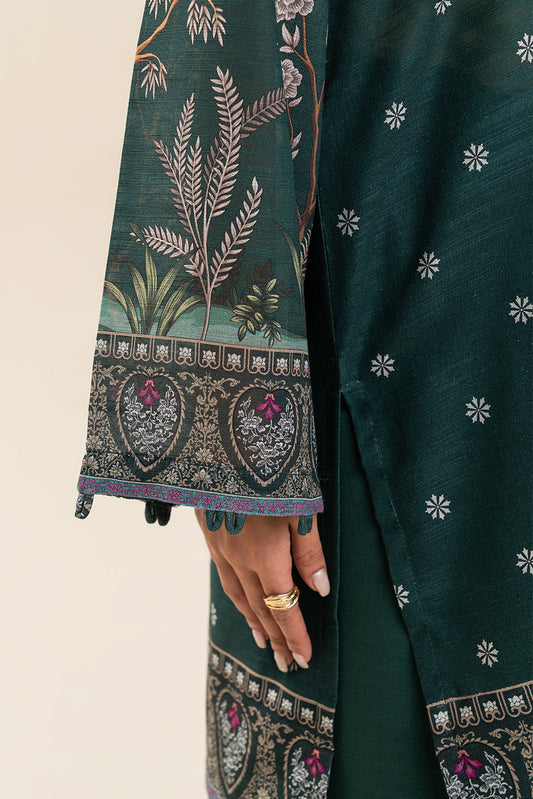 3 PIECE PRINTED SLUB KHADDAR SUIT-TEAL ORCHID (UNSTITCHED)