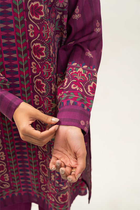 3 PIECE PRINTED SLUB KHADDAR SUIT-VIOLET BEAMS (UNSTITCHED)
