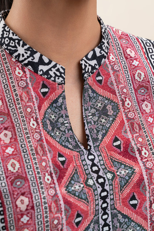 3 PIECE PRINTED SLUB KHADDAR SUIT-ONYX MAZE