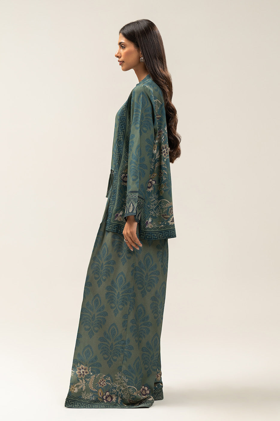 2 PIECE PRINTED LINEN SUIT-MOSS EDEN (UNSTITCHED)