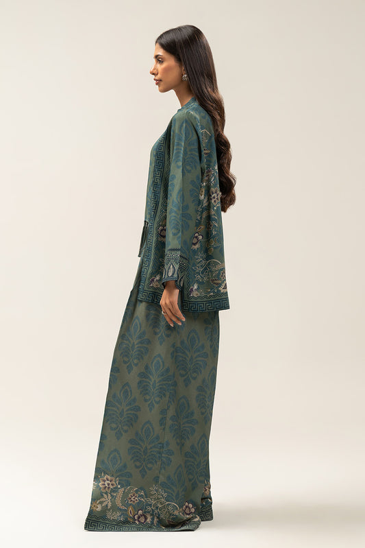 2 PIECE PRINTED LINEN SUIT-MOSS EDEN (UNSTITCHED)
