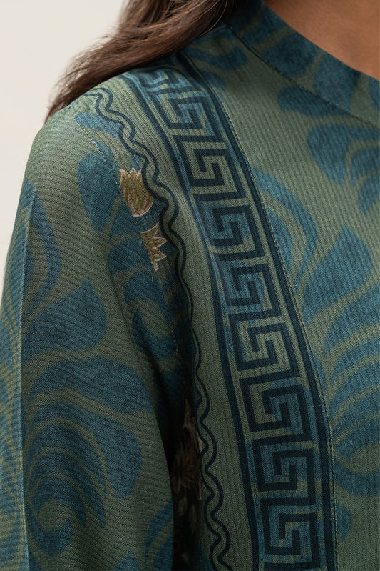 2 PIECE PRINTED LINEN SUIT-MOSS EDEN (UNSTITCHED)