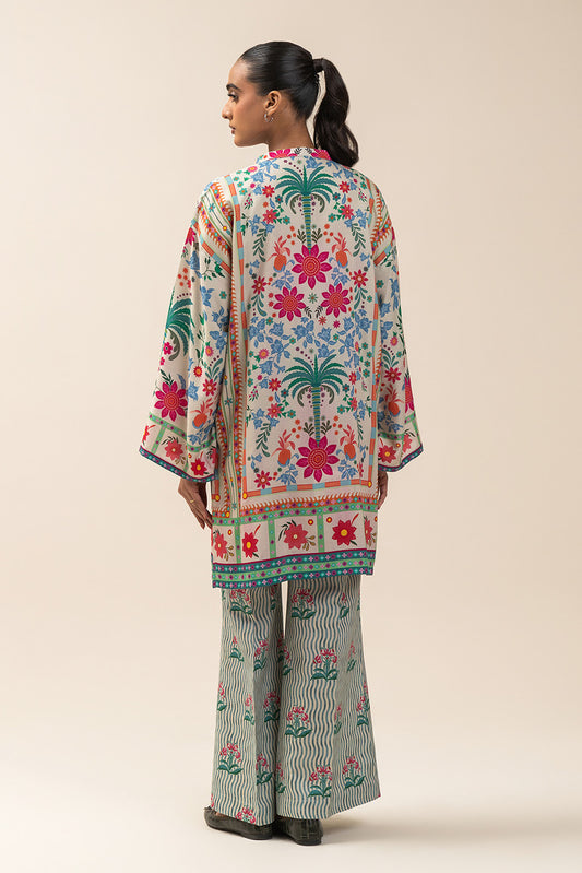 2 PIECE PRINTED LINEN SUIT-IVORY FROST (UNSTITCHED)
