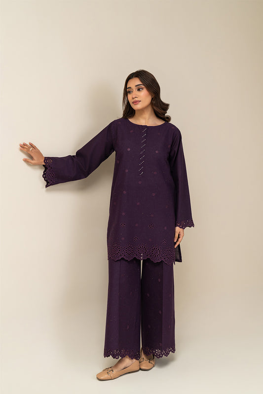 2 PIECE EMBROIDERED MULTI NAPS SUIT-AMETHYST NOIR (UNSTITCHED)