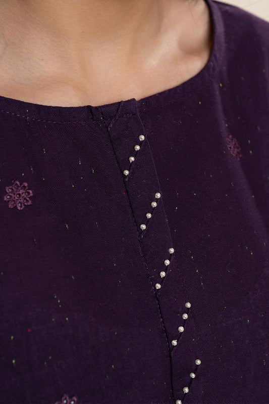 2 PIECE EMBROIDERED MULTI NAPS SUIT-AMETHYST NOIR (UNSTITCHED)