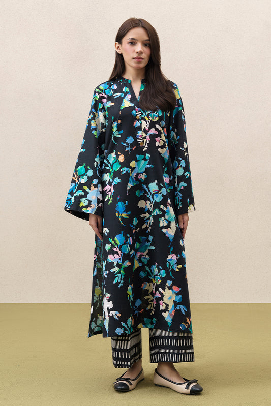 PRINTED SLUB KHADDAR SHIRT (PRET)