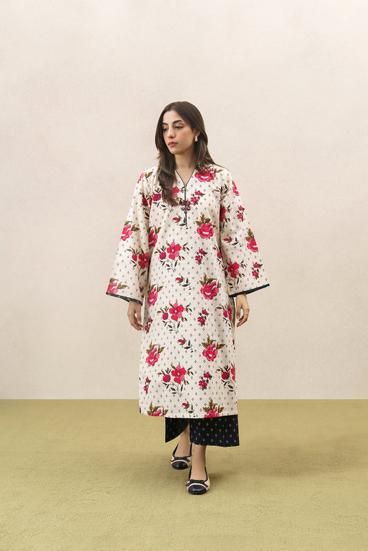 PRINTED SLUB KHADDAR SHIRT (PRET)