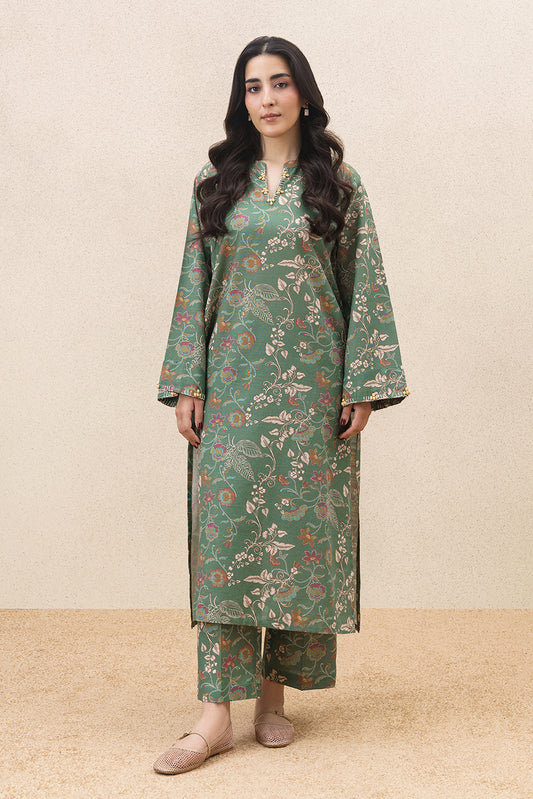 2 PIECE PRINTED SLUB KHADDAR SUIT (PRET)