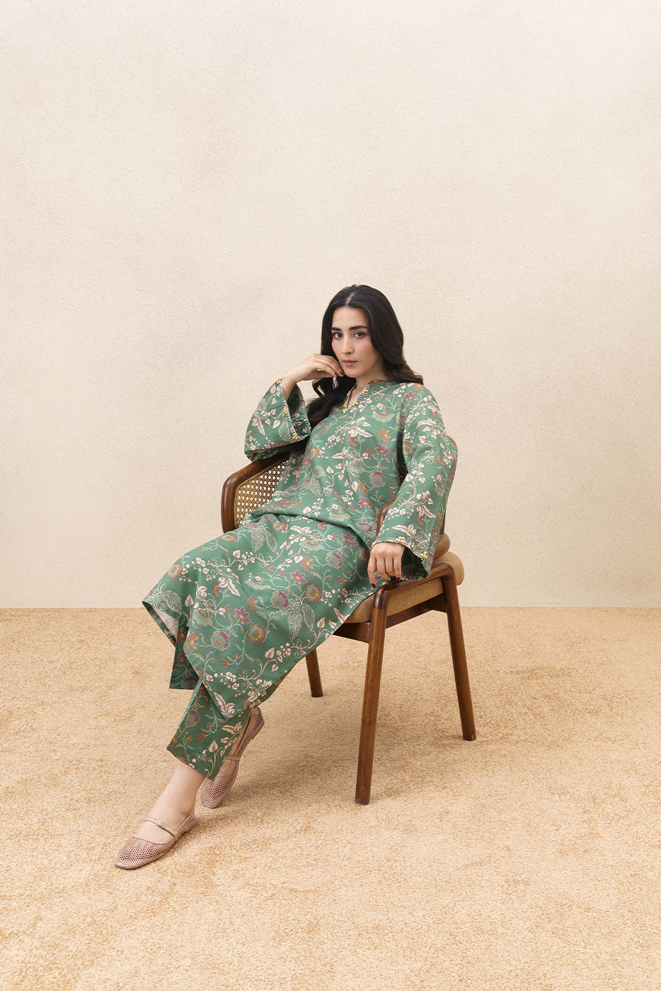 2 PIECE PRINTED SLUB KHADDAR SUIT (PRET)