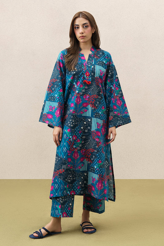 2 PIECE PRINTED SLUB KHADDAR SUIT (PRET)