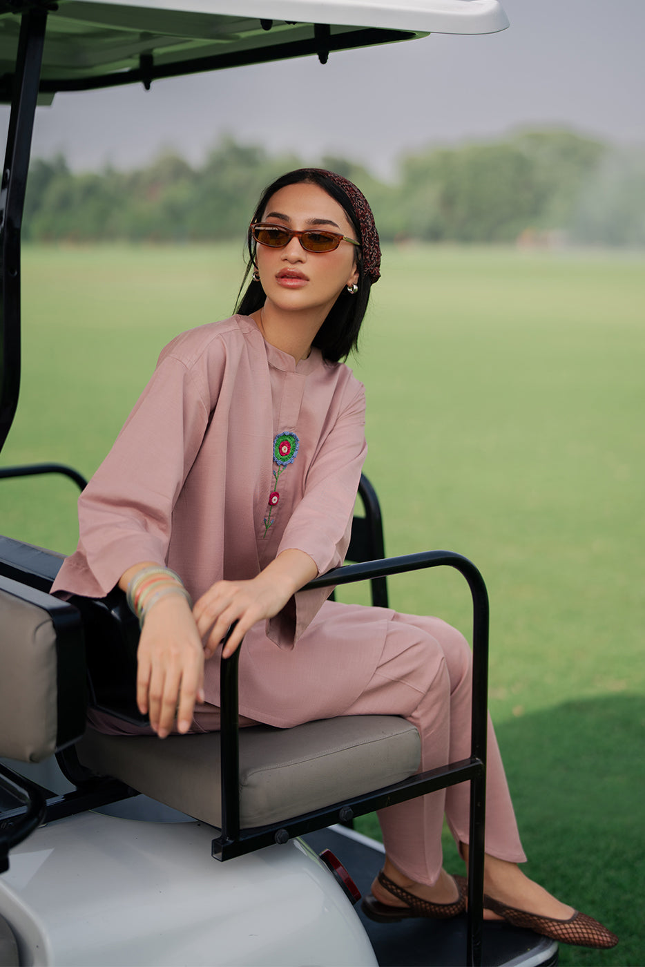 2 PIECE EMBROIDERED TWILL SUIT (PRET)